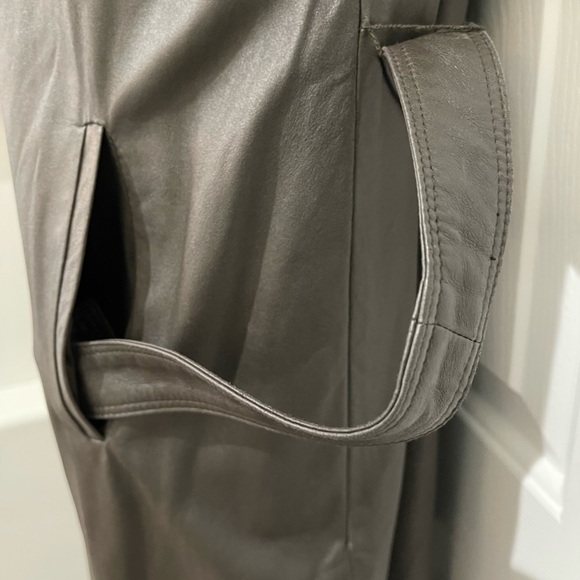 Genuine leather dress - Brown suede collar with belt NEW - Picture 5 of 8